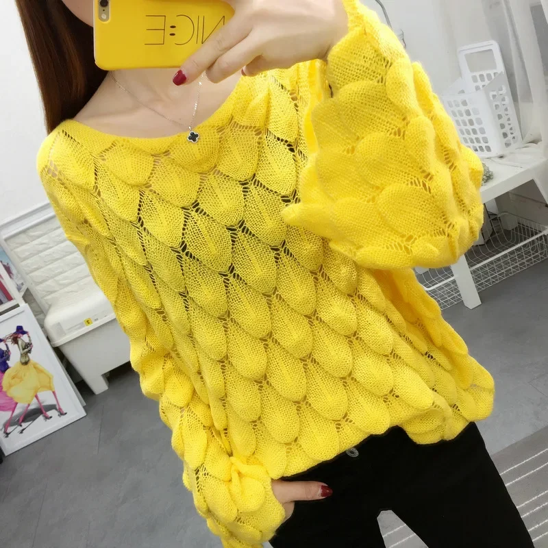 Stylish Solid Color Knitted All-match Hollow Out Blouse Female Clothing 2025 Spring New Oversized Casual Pullovers Korean Shirt
Stylish Solid Color Knitted All-match Hollow Out Blouse Female Clothing 2025 Spring New Oversized Casual Pullovers Korean Shirt