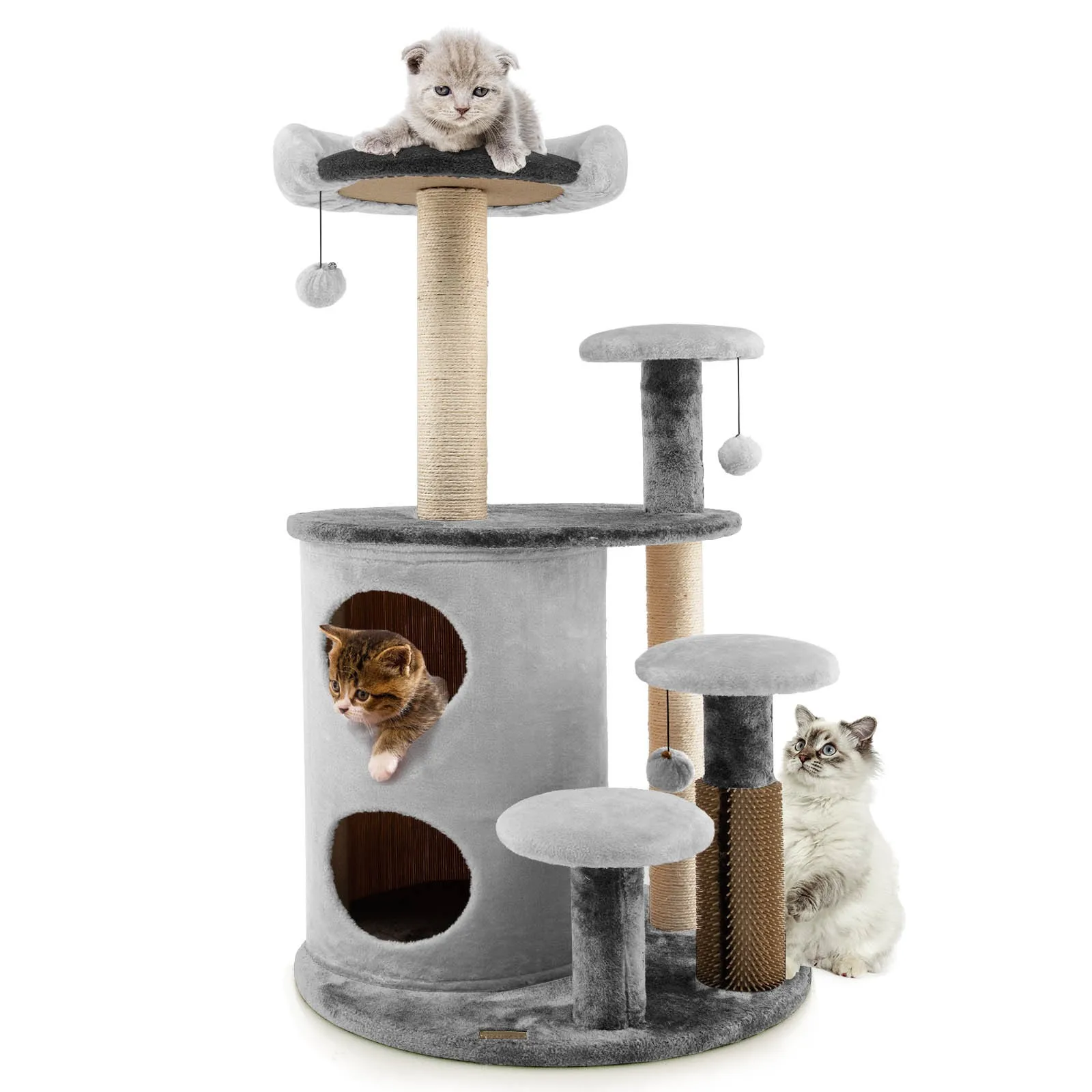 40" Cat Tree Tower Multi-Level Activity Tree with 2-Tier Cat-Hole Condo Grey
40" Cat Tree Tower Multi-Level Activity Tree with 2-Tier Cat-Hole Condo Grey