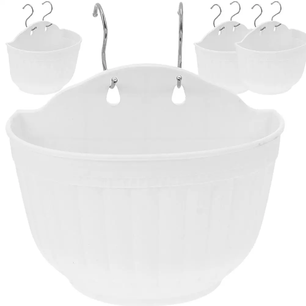 4 Sets Wall Mounted Planters Hanging Flower Pots White Small Resin Material Balcony Garden Decor Planter Set Hooks Drainage Net
4 Sets Wall Mounted Planters Hanging Flower Pots White Small Resin Material Balcony Garden Decor Planter Set Hooks Drainage Net