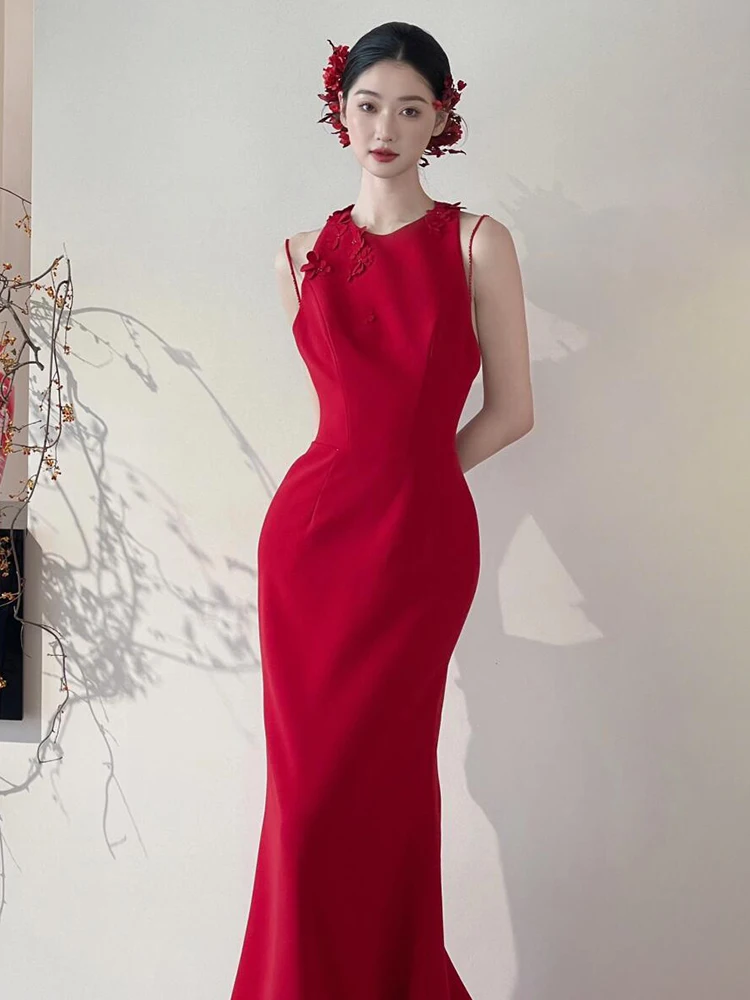 Элегантное красное вечернее платье для невесты с дизайном «рыбий хвост» для банкетов и торжественных церемоний, роскошное и изысканное
Элегантное красное вечернее платье для невесты с дизайном «рыбий хвост» для банкетов и торжественных церемоний, роскошное и изысканное