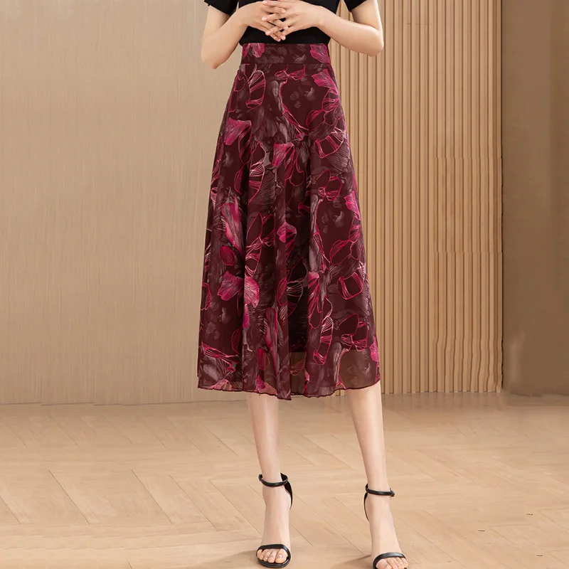 New Women Summer Floral Skirt Mid-Calf Fashion Stretch High Waist A-line Print Chiffon Skirt Casual Easy match Thin Skirt
New Women Summer Floral Skirt Mid-Calf Fashion Stretch High Waist A-line Print Chiffon Skirt Casual Easy match Thin Skirt