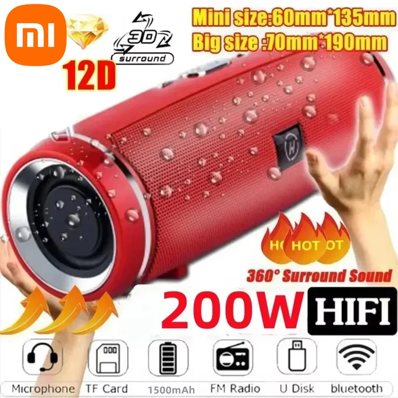Xiaomi 200W High-Power Bluetooth Speaker Portable Subwoofer IPX7 Waterproof Wireless Audio 3D Surround Speaker TWS/FM Boom Box
Xiaomi 200W High-Power Bluetooth Speaker Portable Subwoofer IPX7 Waterproof Wireless Audio 3D Surround Speaker TWS/FM Boom Box