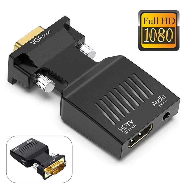 VGA to HDMI-compatible Adapter Converter 1080P With 3.5mm Audio Cable Video Audio Converter For PC Laptop to HDTV Projector
VGA to HDMI-compatible Adapter Converter 1080P With 3.5mm Audio Cable Video Audio Converter For PC Laptop to HDTV Projector