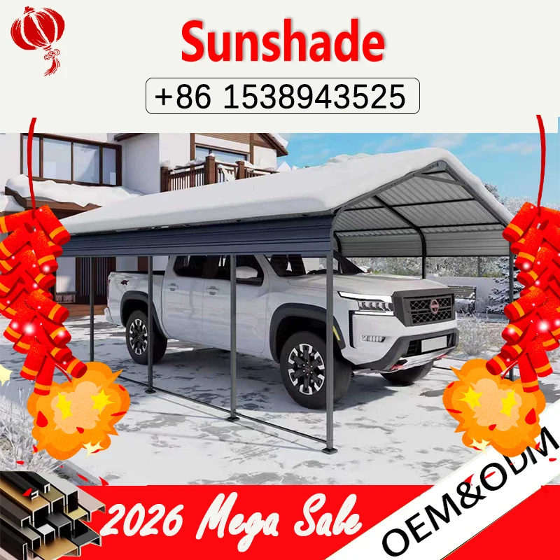 10 x 20 ft steel outdoor home parking sunshade tent, sun and rainproof awning, outdoor galvanized steel hardtop car tent
10 x 20 ft steel outdoor home parking sunshade tent, sun and rainproof awning, outdoor galvanized steel hardtop car tent