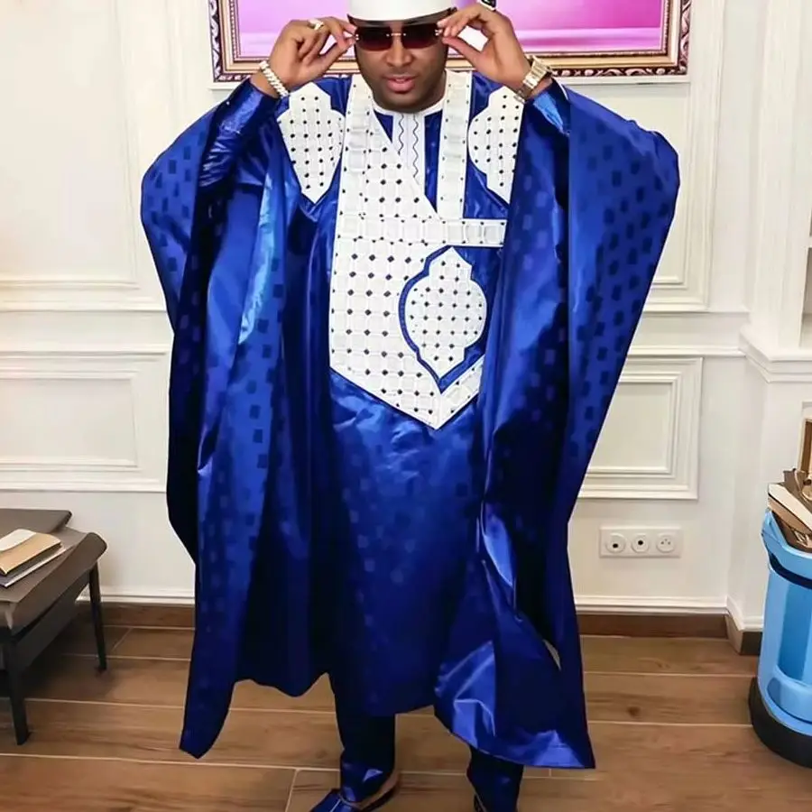 3 PCS Set African Clothes for Men Dashiki Tradition Outfit Robe Embroidery Tops Pants Suits Bazin Muslim Wedding Party Clothing
3 PCS Set African Clothes for Men Dashiki Tradition Outfit Robe Embroidery Tops Pants Suits Bazin Muslim Wedding Party Clothing