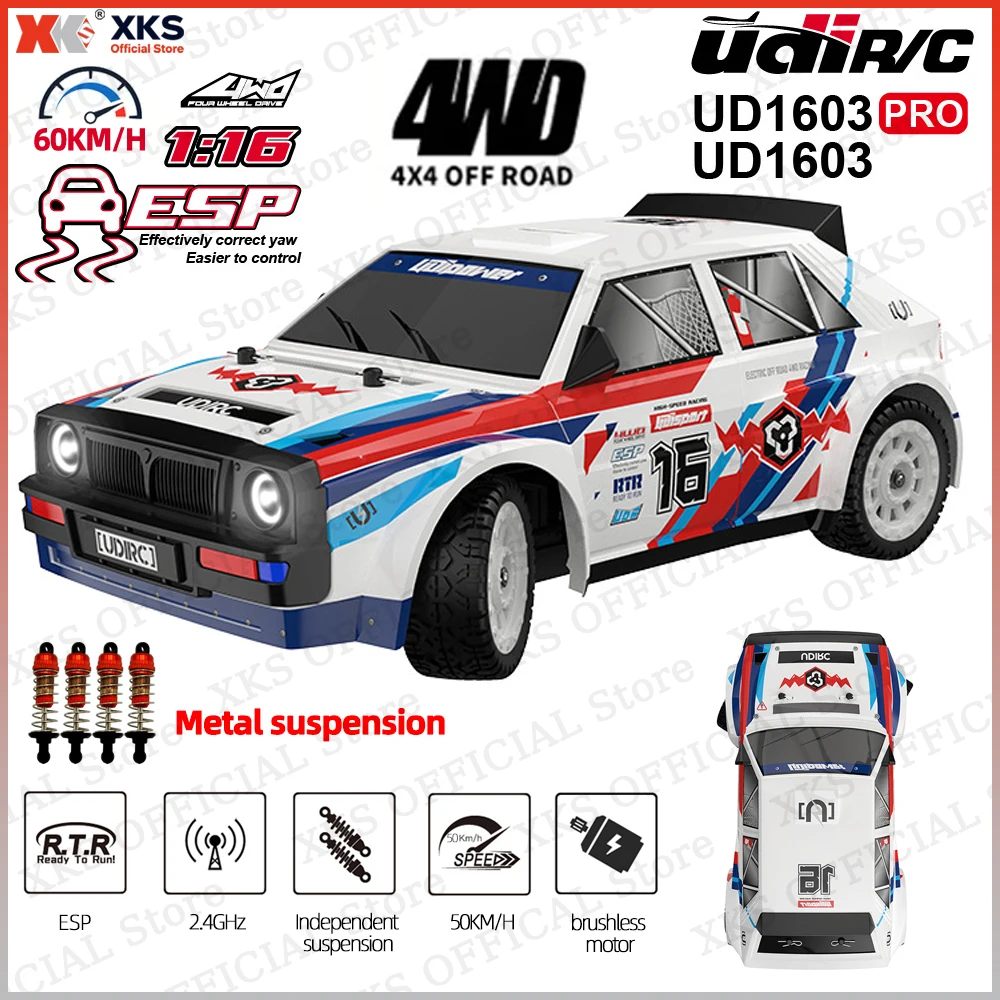 XKS UDIRC UD 1603/1603Pro 1/16 4WD Brushless RC Car 50km/H High Speed Drift Racing 2.4G Anti-Interference LED Light RC Toy Gift
XKS UDIRC UD 1603/1603Pro 1/16 4WD Brushless RC Car 50km/H High Speed Drift Racing 2.4G Anti-Interference LED Light RC Toy Gift