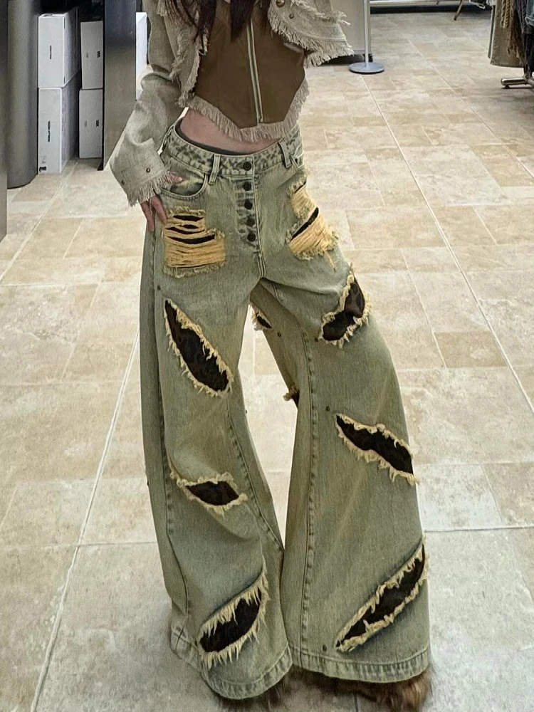 Streetwear High Waist Women's Jeans Vintage Ripped Wideleg Floor Length Pants Loose All Match Solid Color Straight Leg Pant
Streetwear High Waist Women's Jeans Vintage Ripped Wideleg Floor Length Pants Loose All Match Solid Color Straight Leg Pant