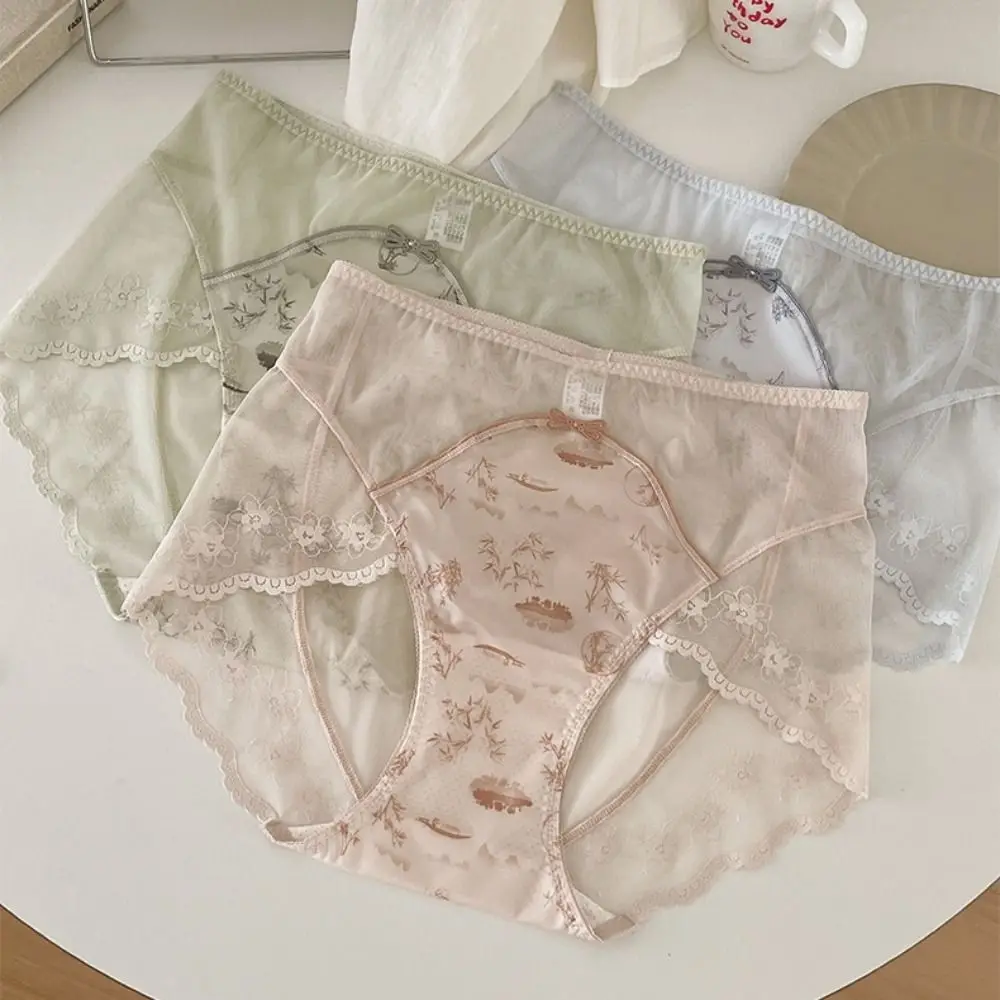 1 Pc Breathable Lace Mesh Panties Comfortable Satin Silk Briefs Mid Waist Lace Flower Underwear For Women
1 Pc Breathable Lace Mesh Panties Comfortable Satin Silk Briefs Mid Waist Lace Flower Underwear For Women