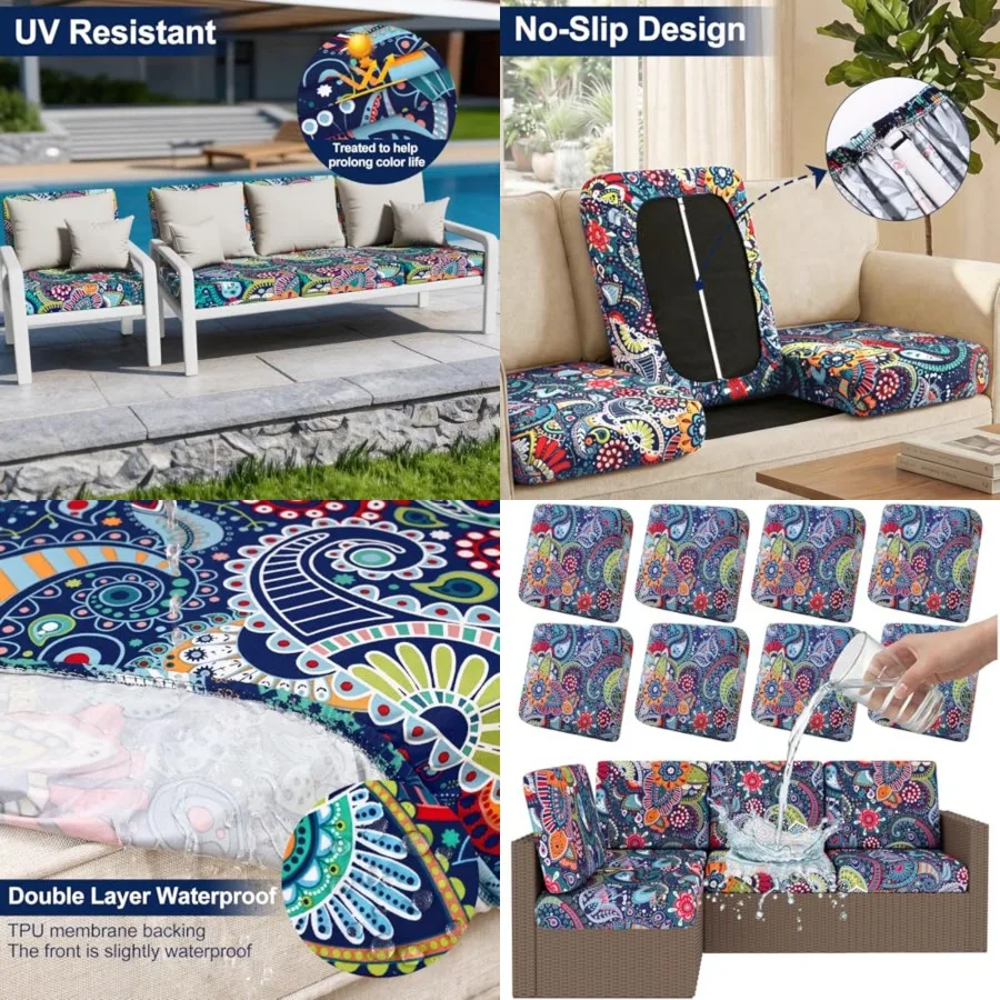 Waterproof Patio Cushion Covers, Stretch Outdoor Couch Slipcovers Replacement Washable Furniture Protector Sofa Chair Seat Cove
Waterproof Patio Cushion Covers, Stretch Outdoor Couch Slipcovers Replacement Washable Furniture Protector Sofa Chair Seat Cove