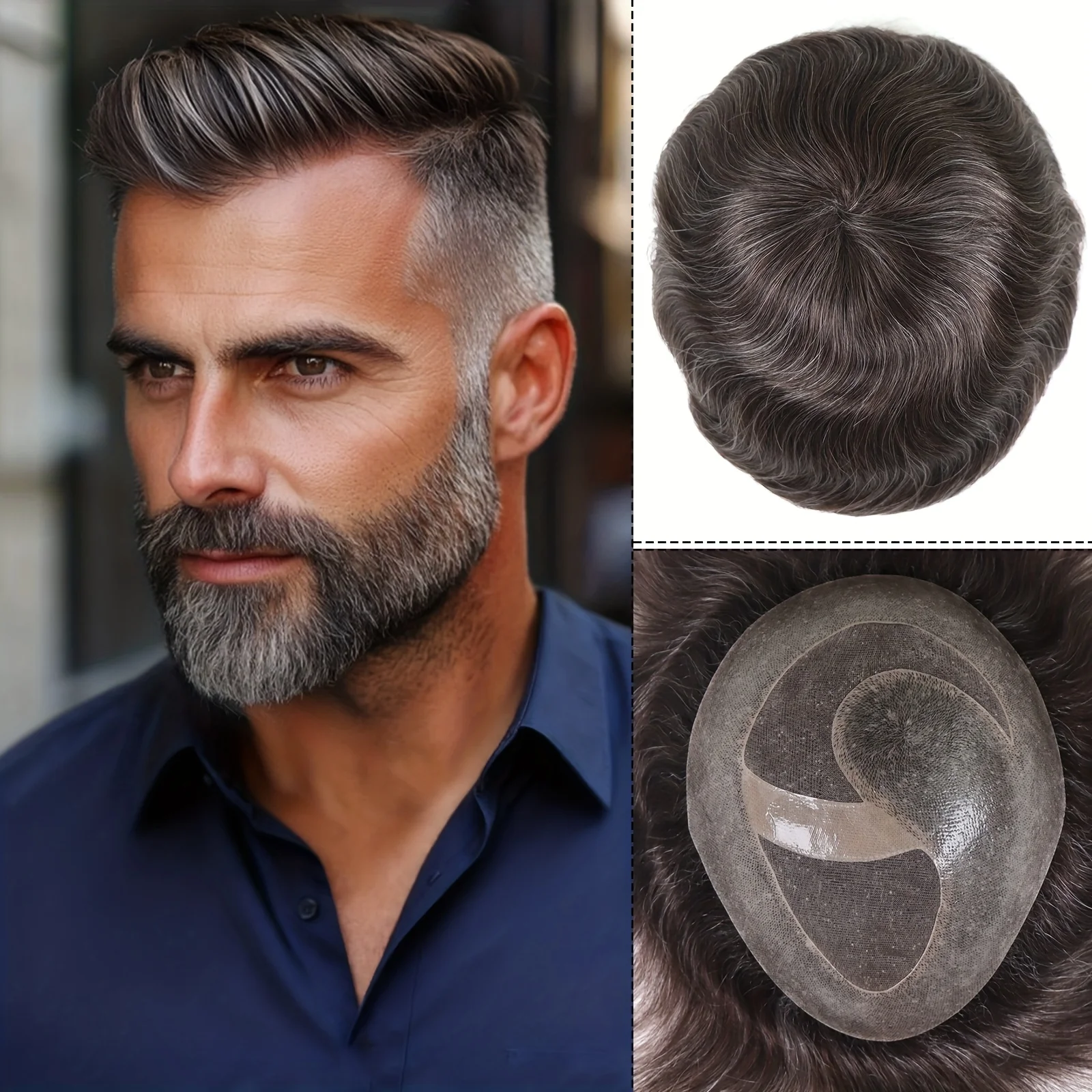 Men's 8x10 SIA Mono PU Base Toupee - #320 Brown White 6" Short Straight Human Hair Replacement System for Men
Men's 8x10 SIA Mono PU Base Toupee - #320 Brown White 6" Short Straight Human Hair Replacement System for Men