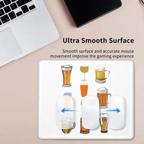 Beer Socks And More Mouse Pad Computer Keyboard Mouse Mat Gamer PC Laptop Desk Mat Office Accessories Table Mats