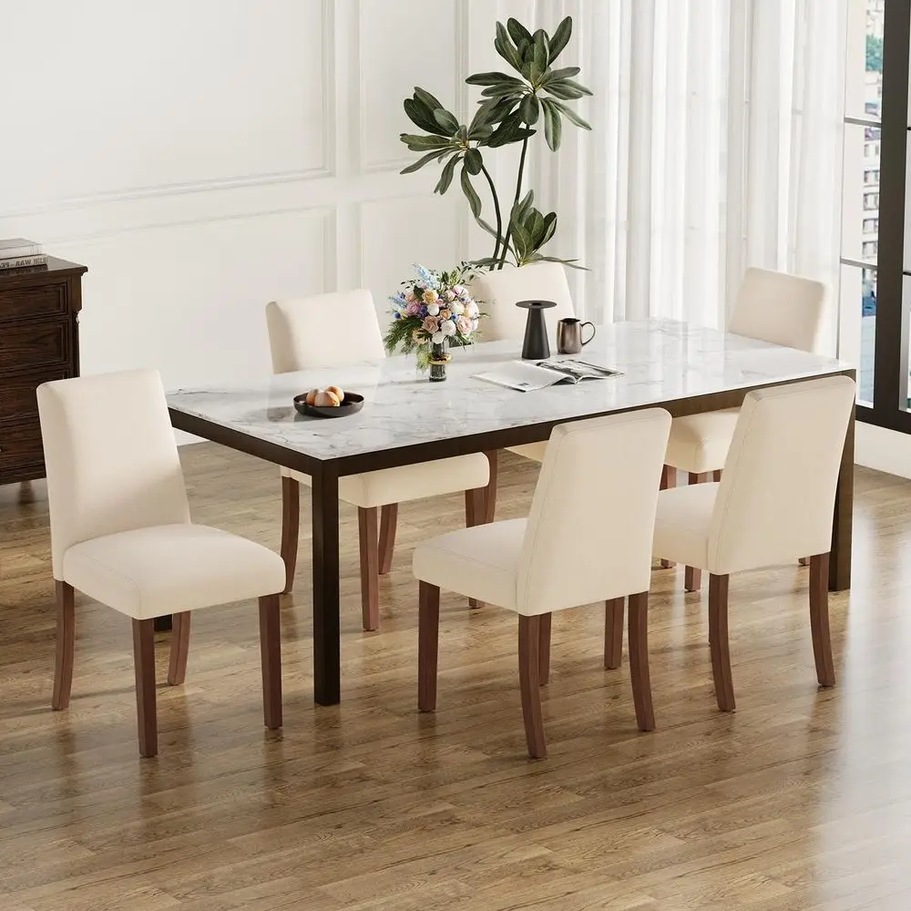 Chairs Set of 6, Modern Dining Room Chairs with Wooden Legs, Upholstered Kitchen Farmhouse Parsons Chairs for Restaurant amp Ca
Chairs Set of 6, Modern Dining Room Chairs with Wooden Legs, Upholstered Kitchen Farmhouse Parsons Chairs for Restaurant amp Ca