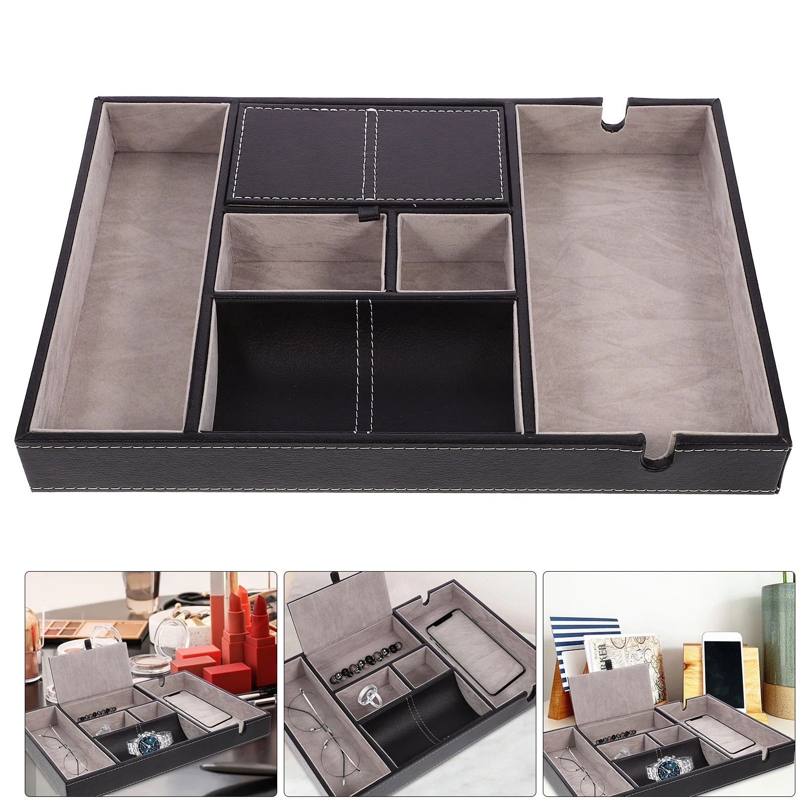 Multifunctional Storage Box Large Size PU Jewelry Organizer Case Black Color Bedroom Office Use Retro Style
Multifunctional Storage Box Large Size PU Jewelry Organizer Case Black Color Bedroom Office Use Retro Style