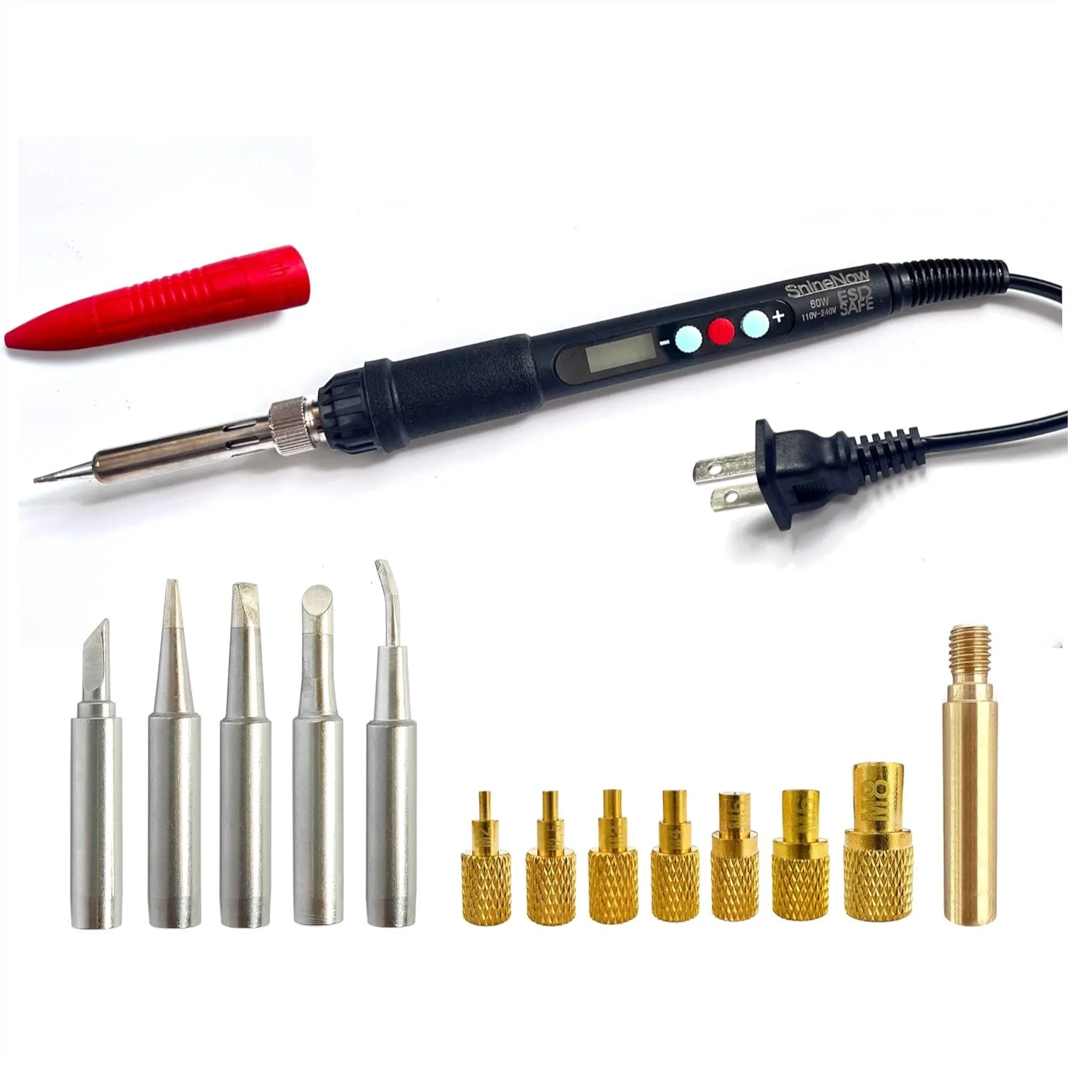 60W Digital Soldering Iron with Extra Tips and Heat Set Insert Tool for Efficient DIY Projects
60W Digital Soldering Iron with Extra Tips and Heat Set Insert Tool for Efficient DIY Projects