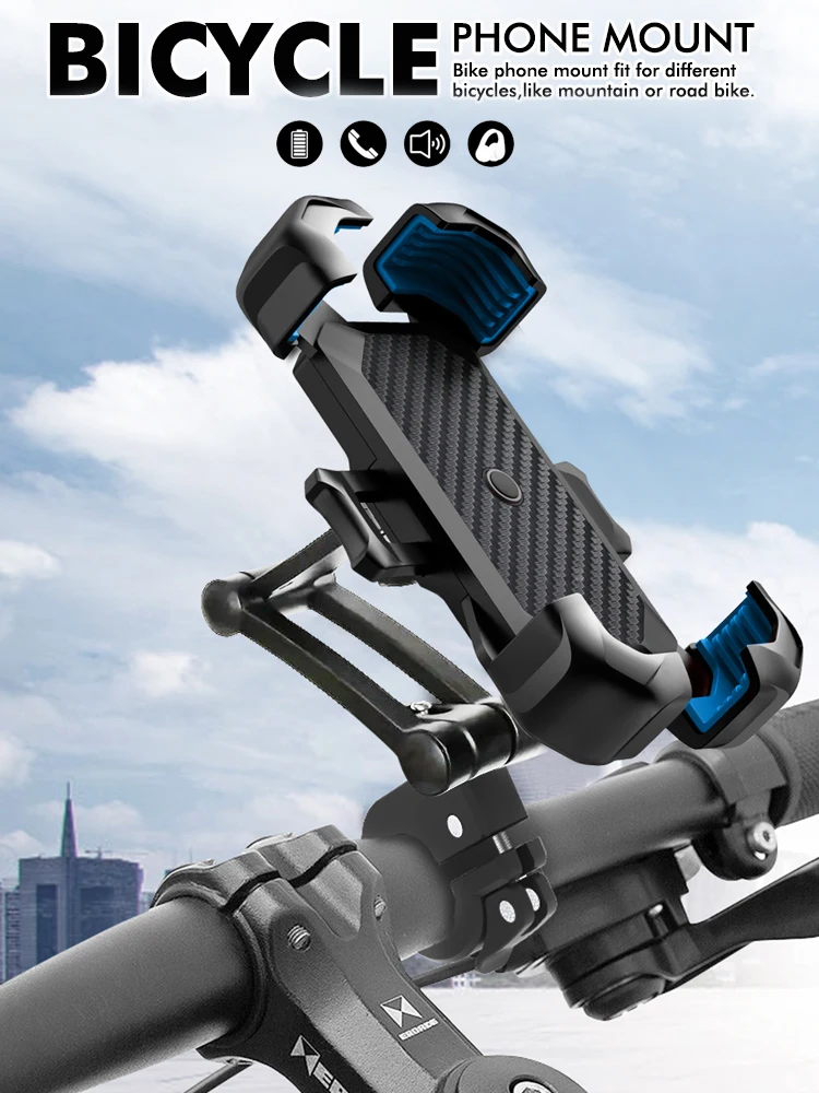 360° Rotation Bike Phone Holder for 4-7" Smartphone GPS, Anti-Shake Mount for Mountain Road Bike Motorcycle Handlebar
360° Rotation Bike Phone Holder for 4-7" Smartphone GPS, Anti-Shake Mount for Mountain Road Bike Motorcycle Handlebar