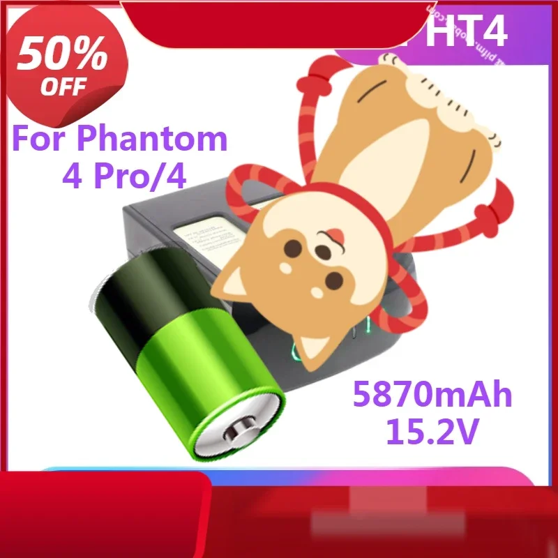 PHT4 Drone Battery for Phantom 4 Pro/4 Advanced 15.2V 5870mAh Intelligent Spare Flight 15.2V 5870mAh
PHT4 Drone Battery for Phantom 4 Pro/4 Advanced 15.2V 5870mAh Intelligent Spare Flight 15.2V 5870mAh