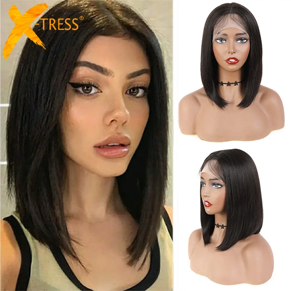 X-TRESS Short Straight Bob Synthetic Lace Wig With Baby Hair Natural Soft Hairstly Daily Wear For Women Darker Brown Color Wigs
X-TRESS Short Straight Bob Synthetic Lace Wig With Baby Hair Natural Soft Hairstly Daily Wear For Women Darker Brown Color Wigs