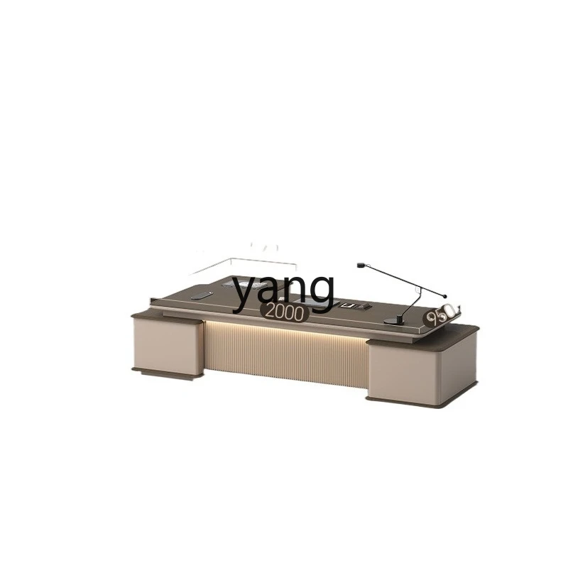 LTT new office boss table light luxury high sense atmosphere president office furniture table and chair combination
LTT new office boss table light luxury high sense atmosphere president office furniture table and chair combination