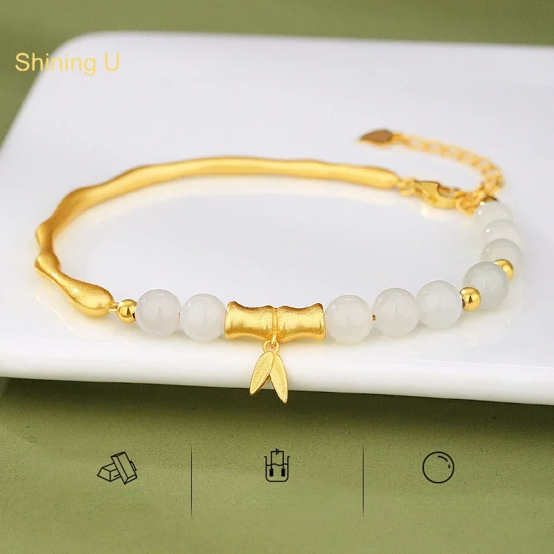 Shining U S925 Silver Hetian Jade Bracelet Bamboo New Chinese StyleFine Jewelry for WomenGift
Shining U S925 Silver Hetian Jade Bracelet Bamboo New Chinese StyleFine Jewelry for WomenGift