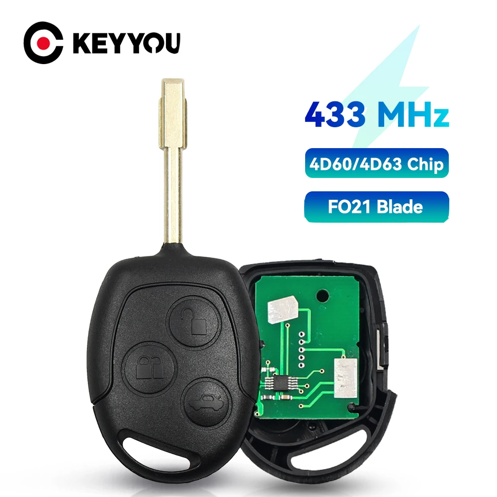 KEYYOU Remote Key Fob 315Mhz 433MHz 4D60 ID63 Chip For Ford Mondeo Focus Fusion Fiesta Galaxy Transit 3 Buttons Full Car Key
KEYYOU Remote Key Fob 315Mhz 433MHz 4D60 ID63 Chip For Ford Mondeo Focus Fusion Fiesta Galaxy Transit 3 Buttons Full Car Key
