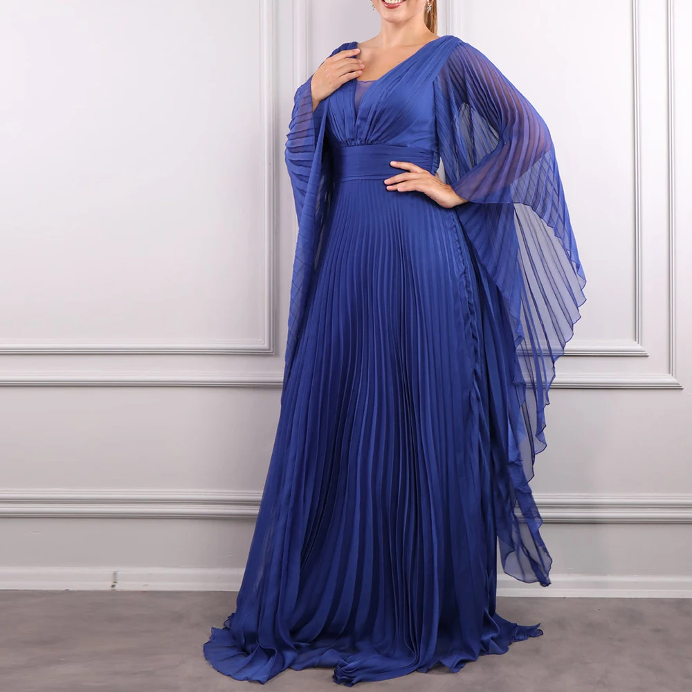Customized Formal Off the Shoulder Chiffon Evening Dresses Modern V-Neck Long Sleeves Straight Floor Length Vestido De Festa
Customized Formal Off the Shoulder Chiffon Evening Dresses Modern V-Neck Long Sleeves Straight Floor Length Vestido De Festa