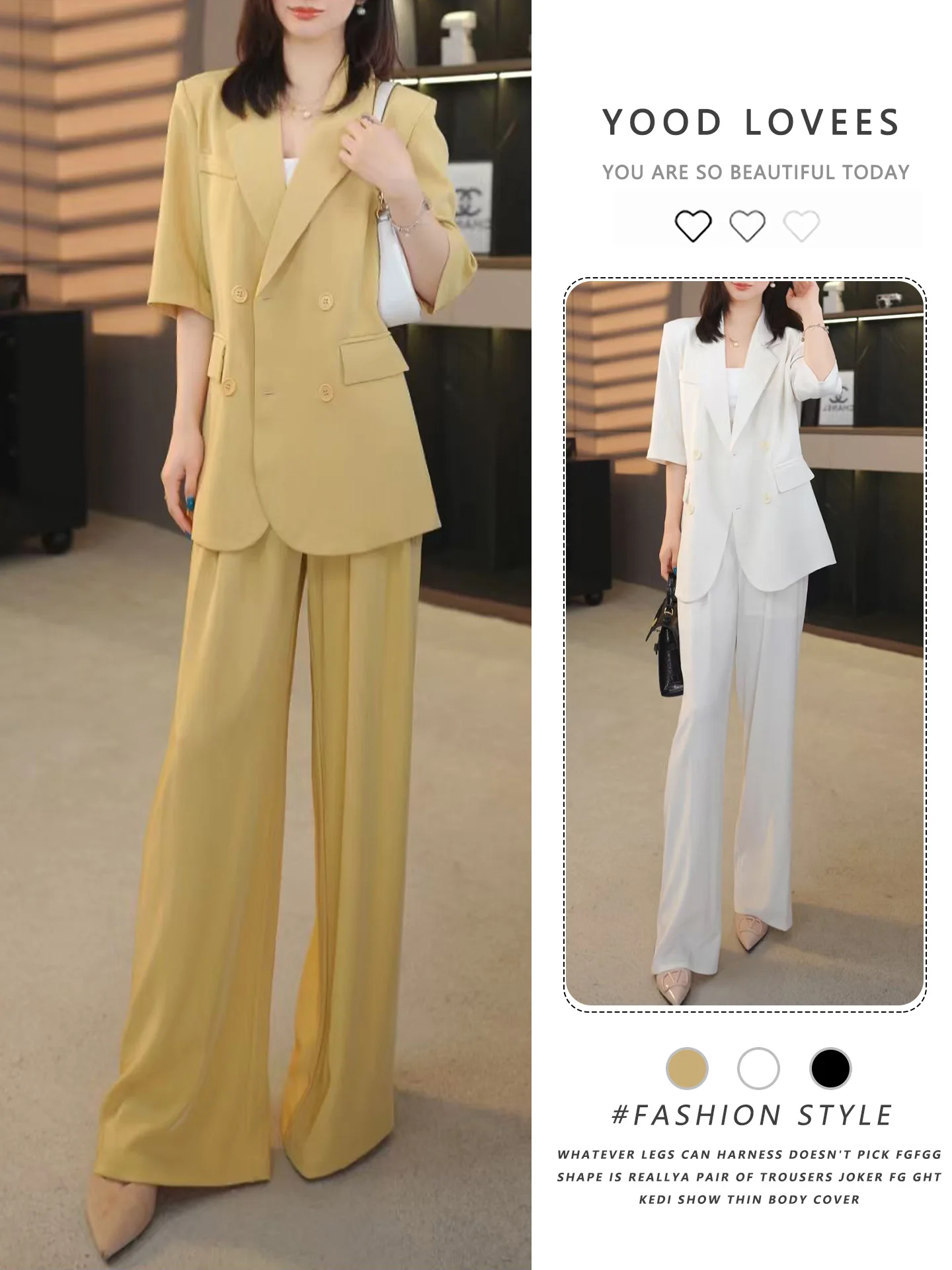 Fashionable Pure Color Set Summer New Style Short Sleeve Wide Leg Pants Two Piece Suit Elegant Casual Wear for Women
Fashionable Pure Color Set Summer New Style Short Sleeve Wide Leg Pants Two Piece Suit Elegant Casual Wear for Women