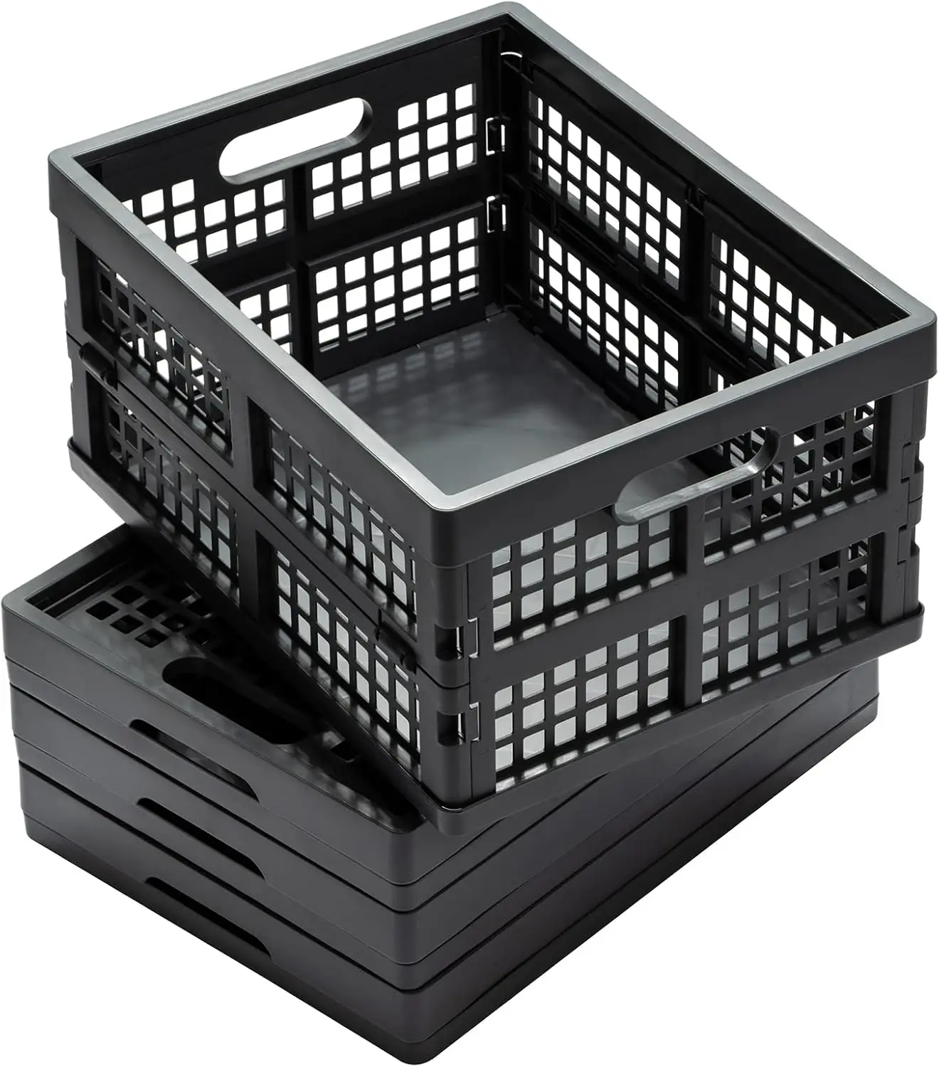 16L Collapsible Storage Crates,Folding Plastic Crates for Storage,Pack of 4,Gray
16L Collapsible Storage Crates,Folding Plastic Crates for Storage,Pack of 4,Gray