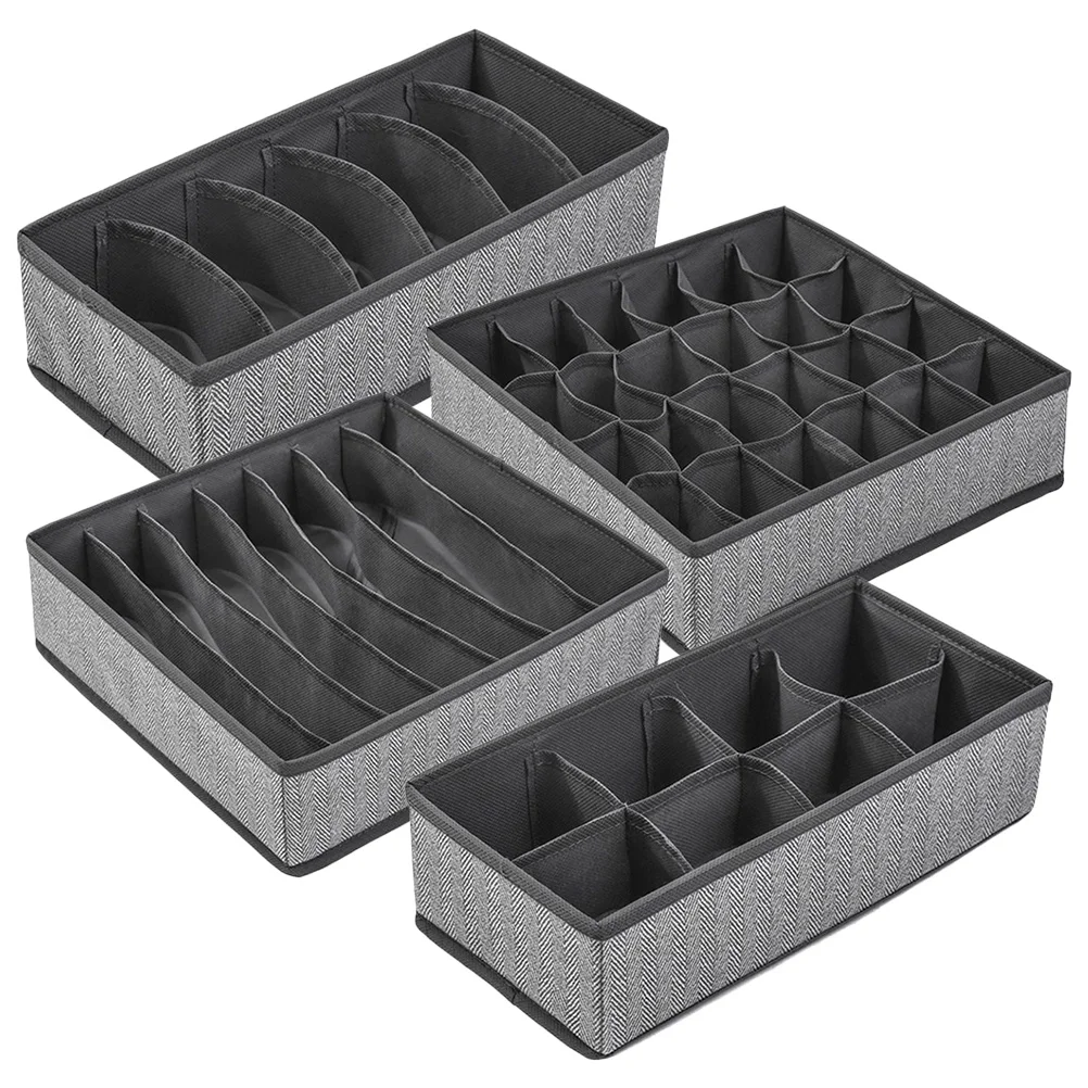 4Pcs Underwear Drawer Organizers Foldable Fabric Storage Boxes for Bras Socks Briefs Closet Organizer Multi-Functional Divider
4Pcs Underwear Drawer Organizers Foldable Fabric Storage Boxes for Bras Socks Briefs Closet Organizer Multi-Functional Divider