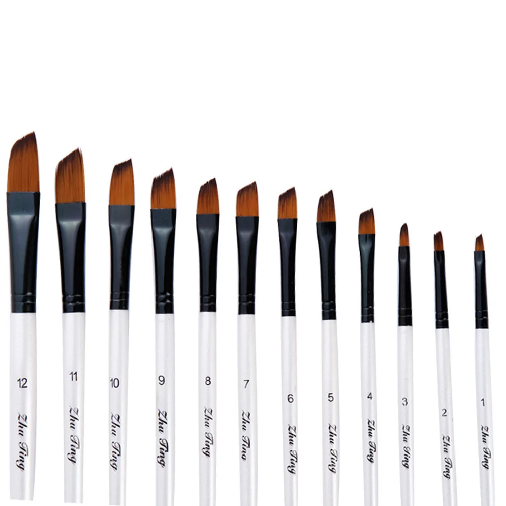 12Pcs Artist Brush Set High Elasticity Nylon Bristles Smooth Wood Handle for Acrylic Watercolor Oil Painting Craft Hobby Project
12Pcs Artist Brush Set High Elasticity Nylon Bristles Smooth Wood Handle for Acrylic Watercolor Oil Painting Craft Hobby Project