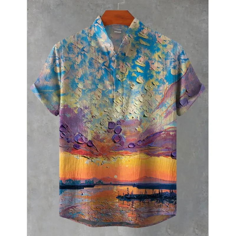 2025 Short Sleeved Hawaiian Shirt Men's Chinese Plant Printed Silk Belt Summer Plus Size Clothing Disfraz De Hombre
2025 Short Sleeved Hawaiian Shirt Men's Chinese Plant Printed Silk Belt Summer Plus Size Clothing Disfraz De Hombre