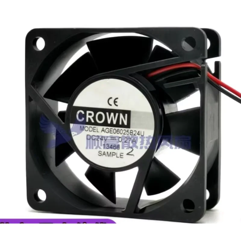 CROWN AGE06025B24U DC 24V 0.27A 60x60x25mm 2-Wire Server Cooling Fan
CROWN AGE06025B24U DC 24V 0.27A 60x60x25mm 2-Wire Server Cooling Fan