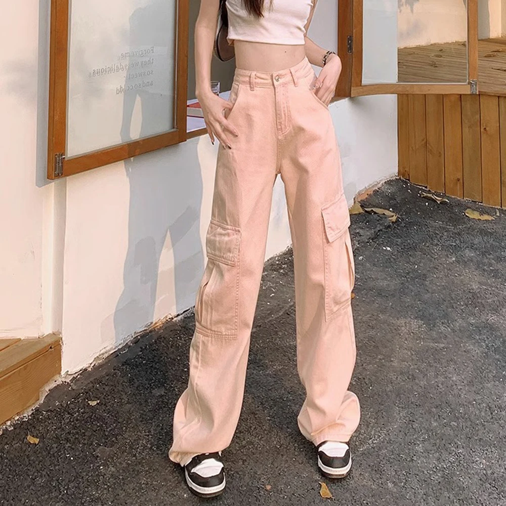 Розовые прямые джинсовые брюки для женщин, осень-зима, новый стиль, свободные повседневные белые рабочие джинсы-карго с высокой талией в американском стиле
Розовые прямые джинсовые брюки для женщин, осень-зима, новый стиль, свободные повседневные белые рабочие джинсы-карго с высокой талией в американском стиле