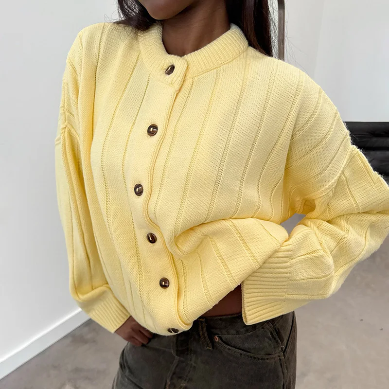 Ticketsx Casual Round Neck Knit Cardigan Women Fashion Solid Loose Knit Sweaters Vintage Autumn Female Outfits Street Cardigan
Ticketsx Casual Round Neck Knit Cardigan Women Fashion Solid Loose Knit Sweaters Vintage Autumn Female Outfits Street Cardigan