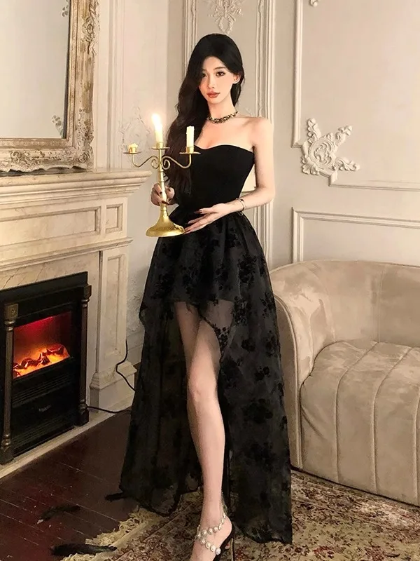 Birthday Bla Dr Fibone Waist Cinching Strapl Gown Hepburn Sle Front ort Ba Long Skirt Sexy High Waist Long Dr
Birthday Bla Dr Fibone Waist Cinching Strapl Gown Hepburn Sle Front ort Ba Long Skirt Sexy High Waist Long Dr