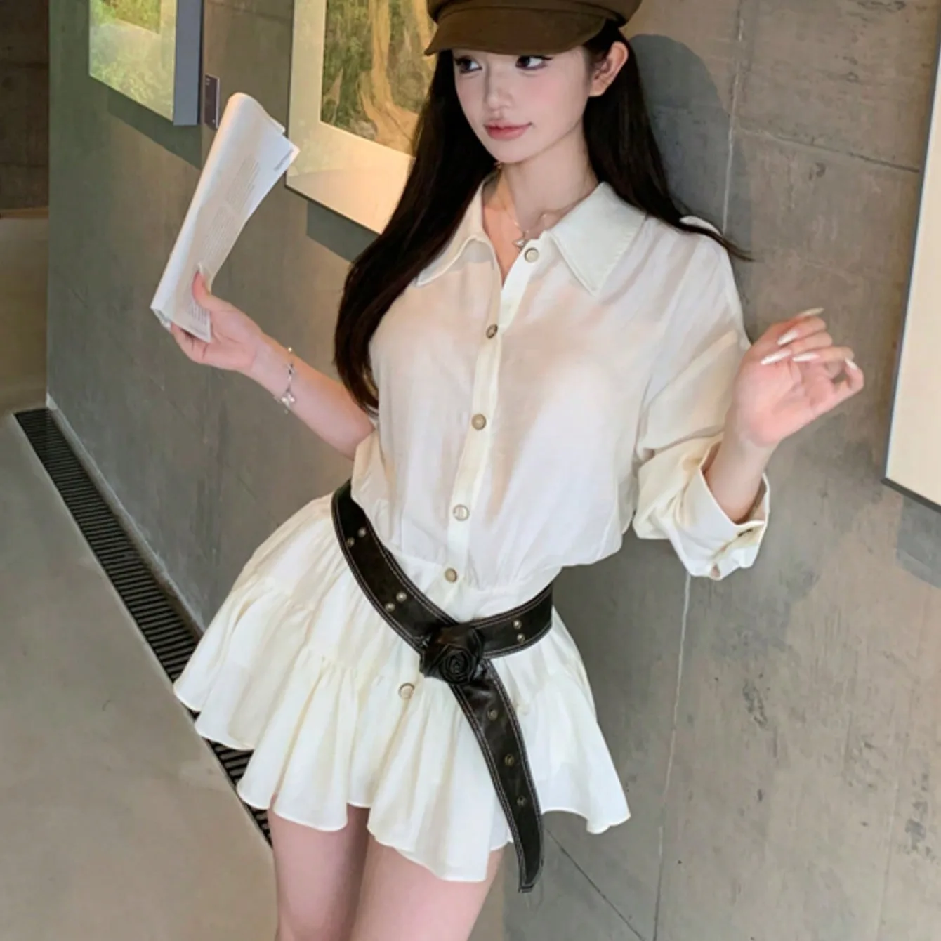 Elegant Waist-Cinching Long Sleeve Shirt Dress Versatile Maxi Skirt Spring 2026 New Women's Fashion Casual Travel Wear
Elegant Waist-Cinching Long Sleeve Shirt Dress Versatile Maxi Skirt Spring 2026 New Women's Fashion Casual Travel Wear