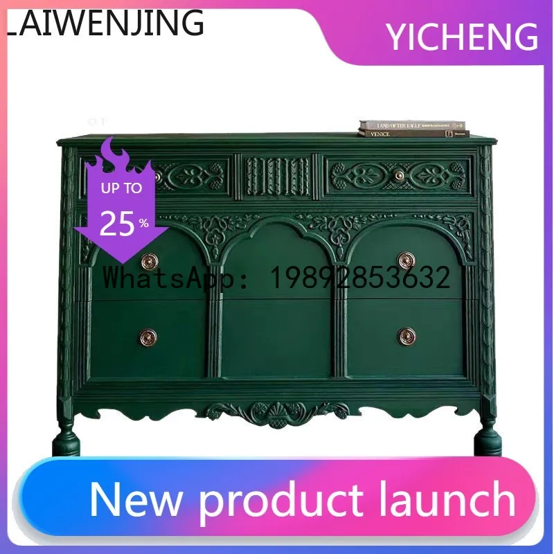 LYY French retro green solid wood carving flower entrance American multi-functional locker
LYY French retro green solid wood carving flower entrance American multi-functional locker