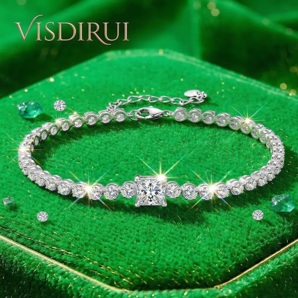 VISDIRUI 0.5ct D Color Moissanite Tennis Bracelet S925 Sterling Silver 5mm Stone Adjustable Excellent Cut Anniversary Gift Women
VISDIRUI 0.5ct D Color Moissanite Tennis Bracelet S925 Sterling Silver 5mm Stone Adjustable Excellent Cut Anniversary Gift Women