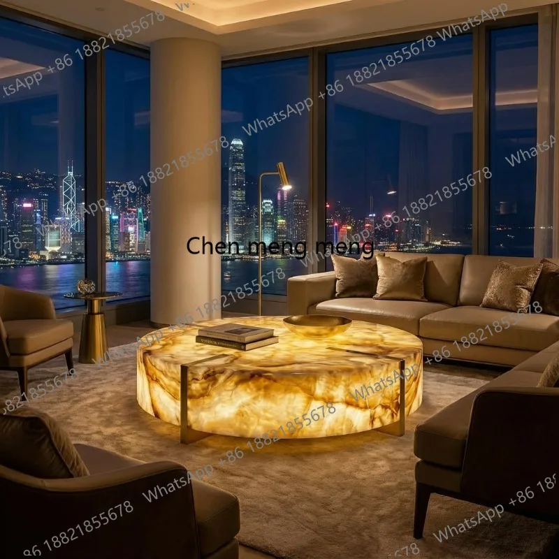 Light luxury luminous round marble coffee table Living room custom round design luxury stone coffee table
Light luxury luminous round marble coffee table Living room custom round design luxury stone coffee table