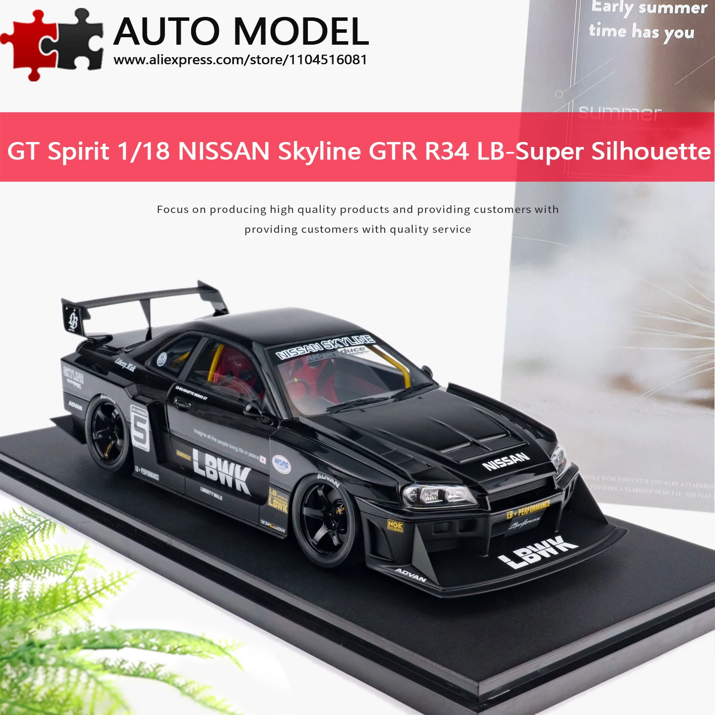 Nissan Skyline Gtr R34 Lb-Super Silhouette Resin Car Model with Display Box Gt Spirit 1:18 Static Die-Cast Scale Model Adult Toy Gift Boy's Birthday Present
Nissan Skyline Gtr R34 Lb-Super Silhouette Resin Car Model with Display Box Gt Spirit 1:18 Static Die-Cast Scale Model Adult Toy Gift Boy's Birthday Present