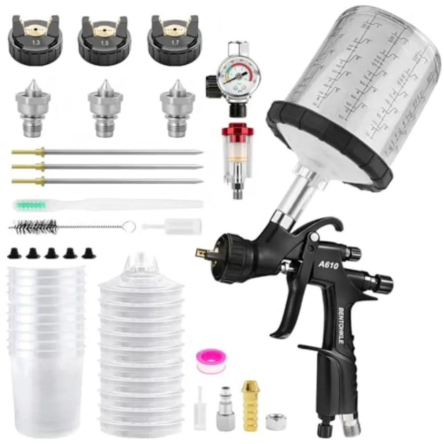 R500 LVLP Air Spray Gun with 10PCS 650ML Disposable Paint Cups Paint Guns Automotive Paint Gun Sprayer for Car Painting 1.3/1.5
R500 LVLP Air Spray Gun with 10PCS 650ML Disposable Paint Cups Paint Guns Automotive Paint Gun Sprayer for Car Painting 1.3/1.5