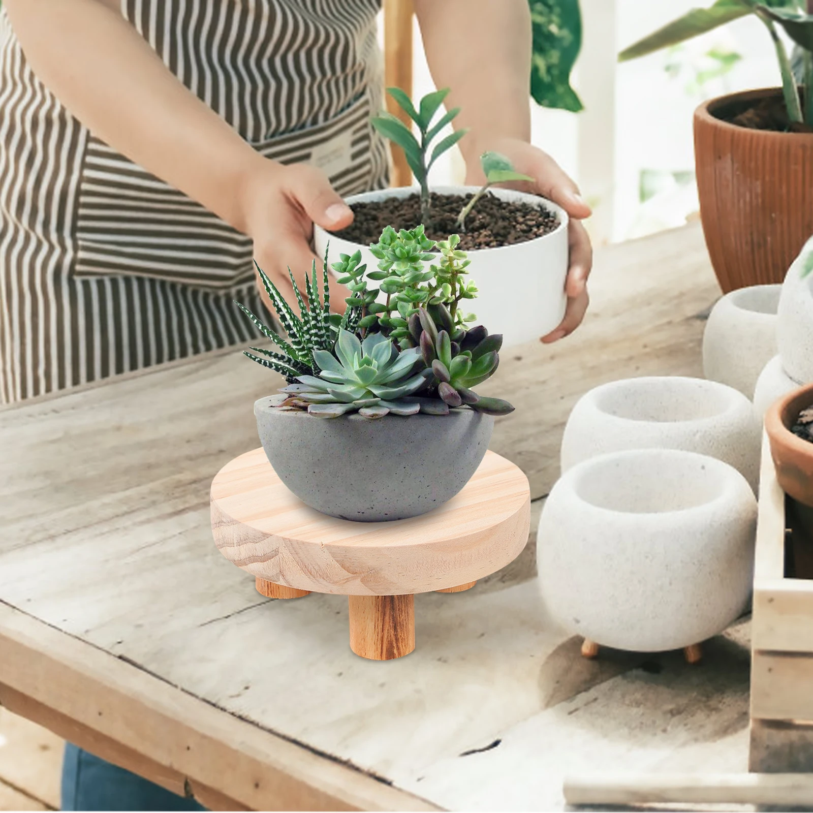 3pcs Wooden Flower Pot Stand Handcrafted Plant Rack For Indoor Garden Balcony Rustic Wood Stand Succulent Holder Potted Plants 
3pcs Wooden Flower Pot Stand Handcrafted Plant Rack For Indoor Garden Balcony Rustic Wood Stand Succulent Holder Potted Plants
