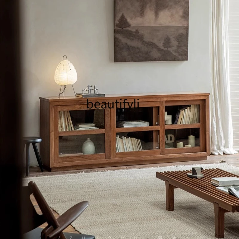 Glass Cabinet\ Retro Wind Sliding Door Solid Wood Floor Storage Living Room TV Cabinet Wine Cabinet
Glass Cabinet\ Retro Wind Sliding Door Solid Wood Floor Storage Living Room TV Cabinet Wine Cabinet