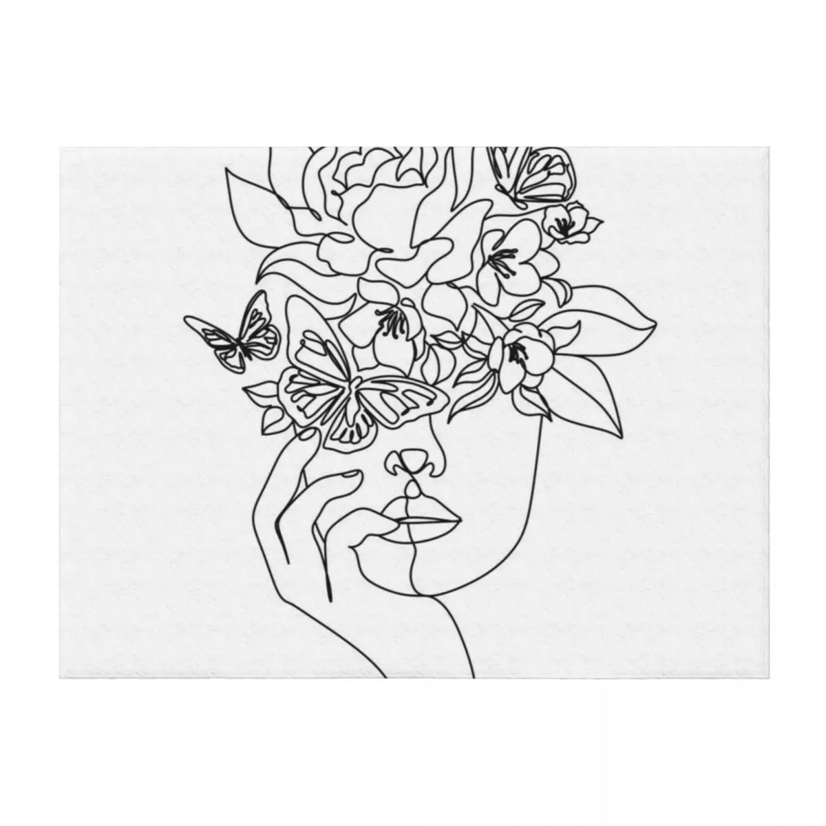 Flower in woman head. Vector line illustration. Line drawing. One line. Nature face. Nature cosmetics. Flower icon Throw Blanket
Flower in woman head. Vector line illustration. Line drawing. One line. Nature face. Nature cosmetics. Flower icon Throw Blanket
