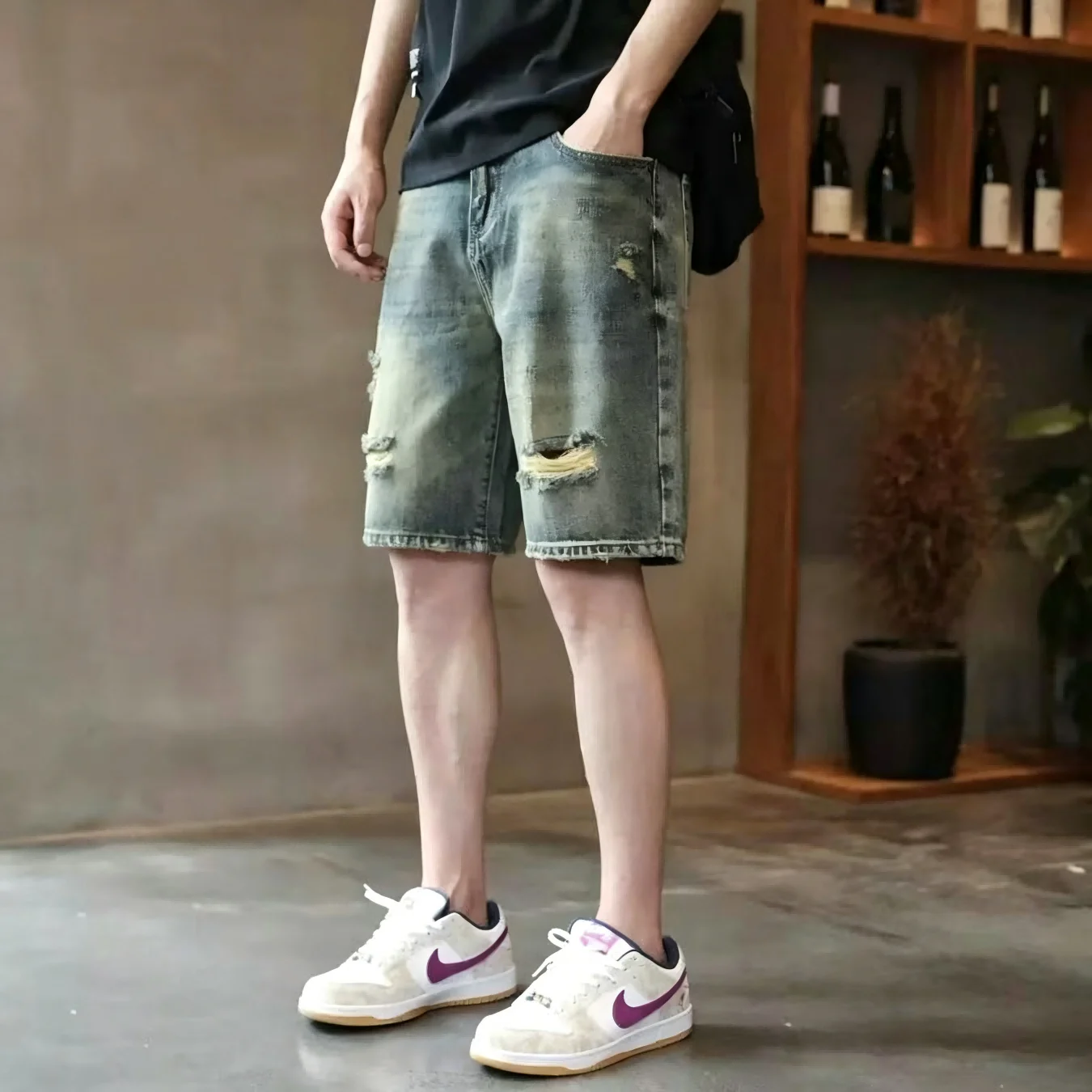 Jorts Men's Denim Shorts Summer Vintage Streetwear Ripped Distressed Loose Casual Baggy Non Stretch 5 Inch Cotton Breathable
Jorts Men's Denim Shorts Summer Vintage Streetwear Ripped Distressed Loose Casual Baggy Non Stretch 5 Inch Cotton Breathable