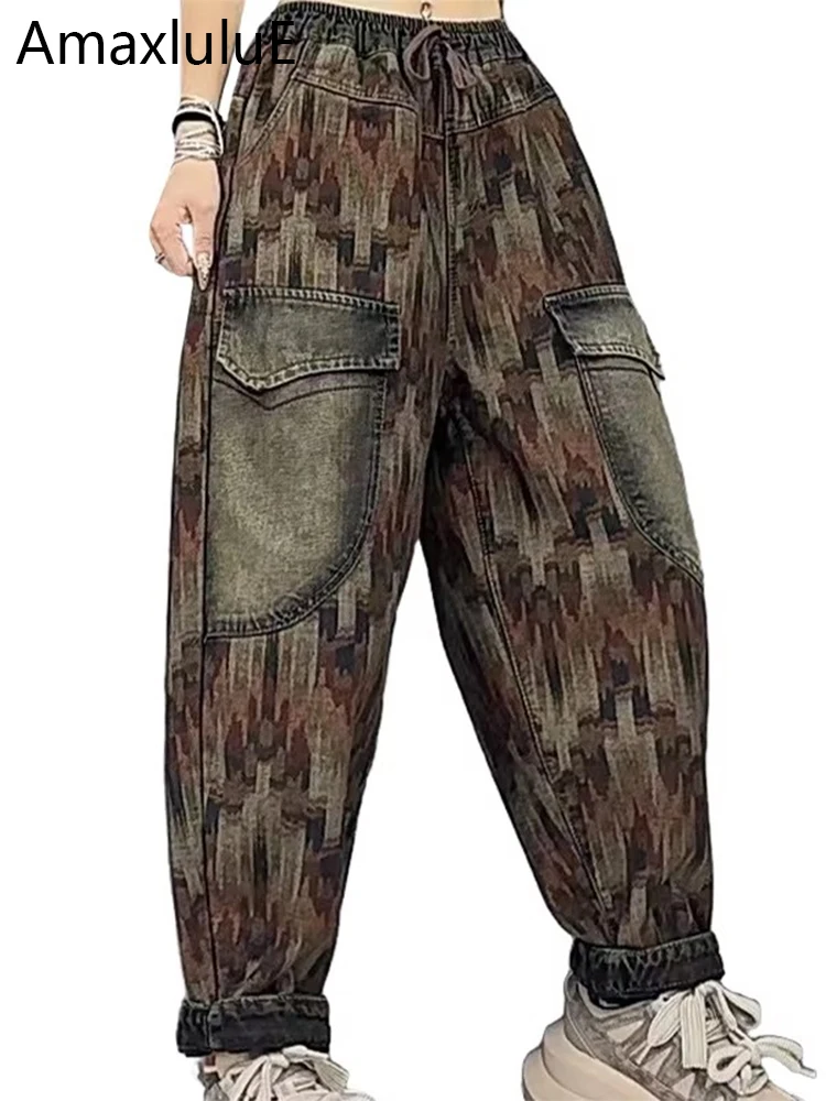 Amax luluE Winter Clothing Womens Fashion Printed Warm Fur Denim Pants Casual Vintage Jeans Loose Thicken Classic Harem Trousers
Amax luluE Winter Clothing Womens Fashion Printed Warm Fur Denim Pants Casual Vintage Jeans Loose Thicken Classic Harem Trousers