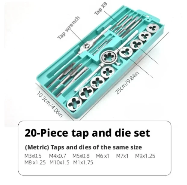 Straight Taper Reamer Tools, Ideal for DIY Enthusiasts 12/20 Pcs Ultimate Tap and Die Set - Complete M3-M12 Thread Taps
Straight Taper Reamer Tools, Ideal for DIY Enthusiasts 12/20 Pcs Ultimate Tap and Die Set - Complete M3-M12 Thread Taps