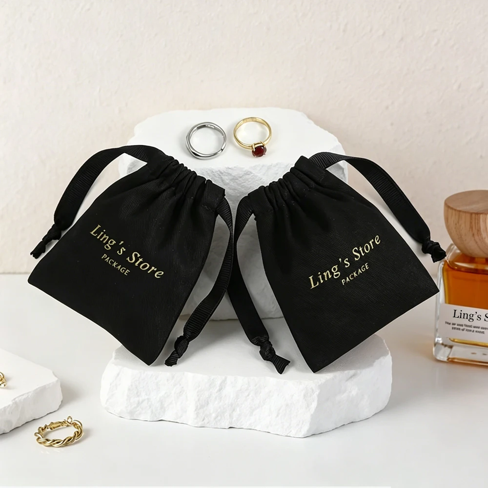 50Pcs Customized Logo Black Thick Cotton Jewelry Handmade Bag Canvas Drawstring Pouch with Ribbon Wedding Favors Gift Packaging
50Pcs Customized Logo Black Thick Cotton Jewelry Handmade Bag Canvas Drawstring Pouch with Ribbon Wedding Favors Gift Packaging