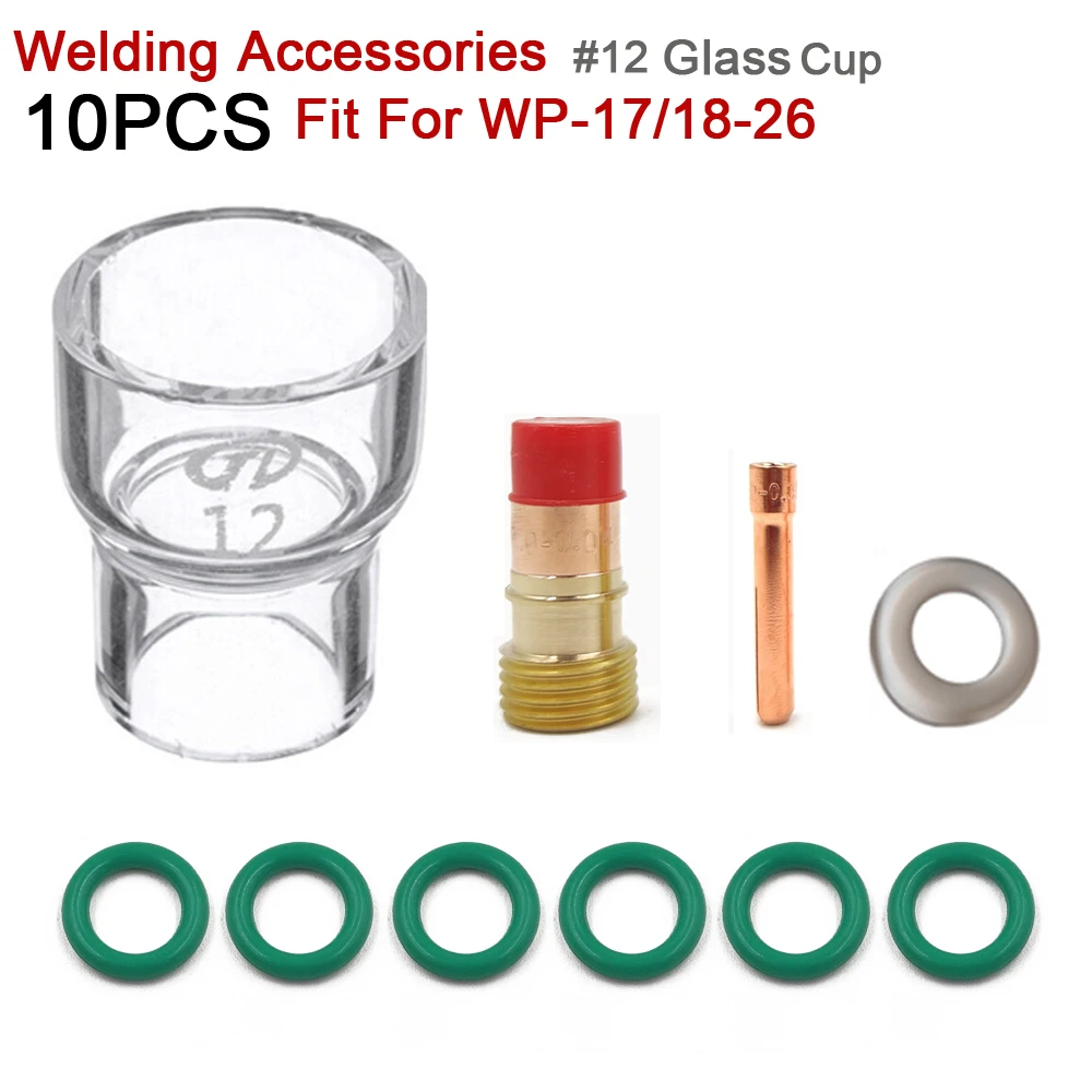 10pcs TIG Welding Torch Stubby Gas Lens #12 Heat Resistant Cup Kit For WP-17/18/26 Durable Practical Tool Parts Pyrex Glass Cup
10pcs TIG Welding Torch Stubby Gas Lens #12 Heat Resistant Cup Kit For WP-17/18/26 Durable Practical Tool Parts Pyrex Glass Cup
