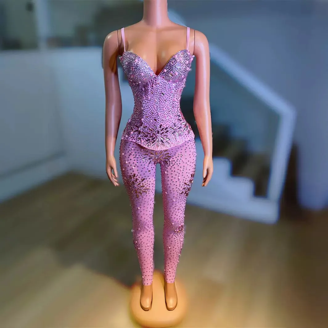 Drilling Hollow Suspender Waist Skinny Sexy onesie Stage Performance Costume
Drilling Hollow Suspender Waist Skinny Sexy onesie Stage Performance Costume