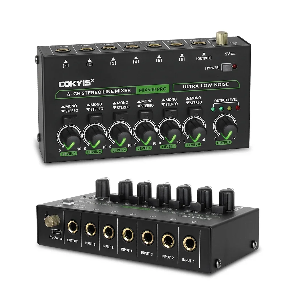Portable 6 Channel Stereo Mixer LED Sound Mixing Consoles for Stage Studio Mixer AXFY
Portable 6 Channel Stereo Mixer LED Sound Mixing Consoles for Stage Studio Mixer AXFY